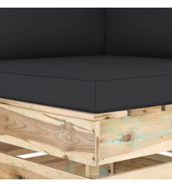 Canapé d'angle sectionnel avec coussins Bois imprégné de vert