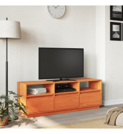 Meuble TV cire marron 140x37x50 cm bois pin massif