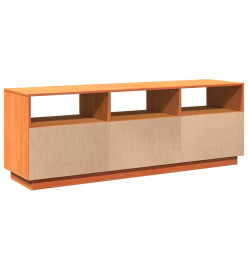 Meuble TV cire marron 140x37x50 cm bois pin massif