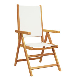 Chaises inclinables de jardin lot de 8 tissu et bois massif