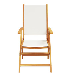 Chaises inclinables de jardin lot de 8 tissu et bois massif
