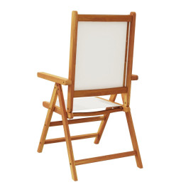 Chaises inclinables de jardin lot de 8 tissu et bois massif