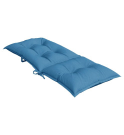 Coussins de chaise à dossier haut lot de 2 bleu mélangé tissu