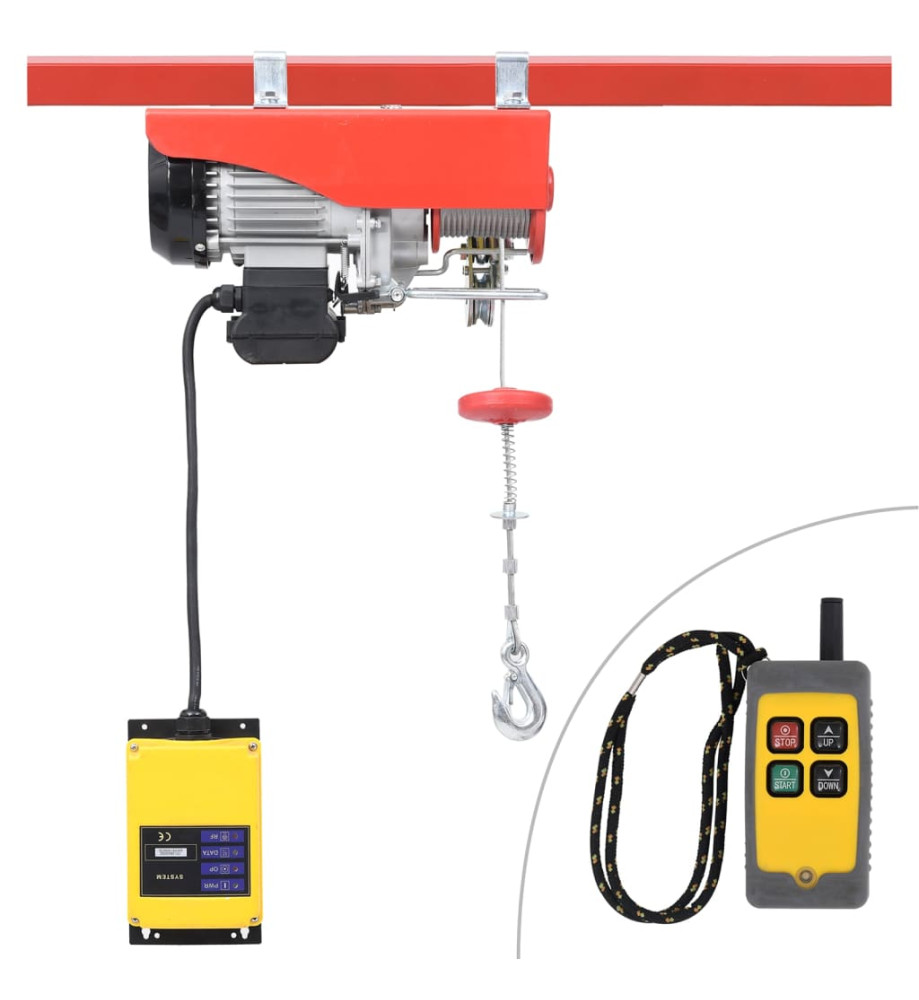 Palan électrique avec télécommande sans fil 1000 W 300/600 kg