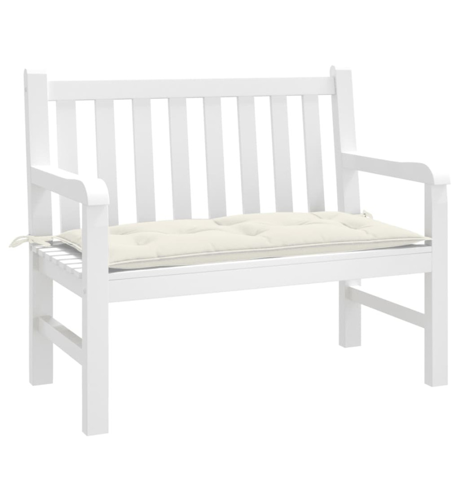 Coussin de banc de jardin crème mélangé 100x50x7 cm tissu