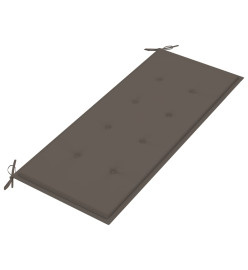 Banc Batavia avec coussin taupe 120 cm Bois de teck massif
