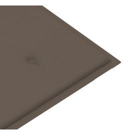 Banc Batavia avec coussin taupe 120 cm Bois de teck massif