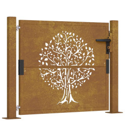 Portail de jardin 105x105 cm acier corten conception de l'arbre