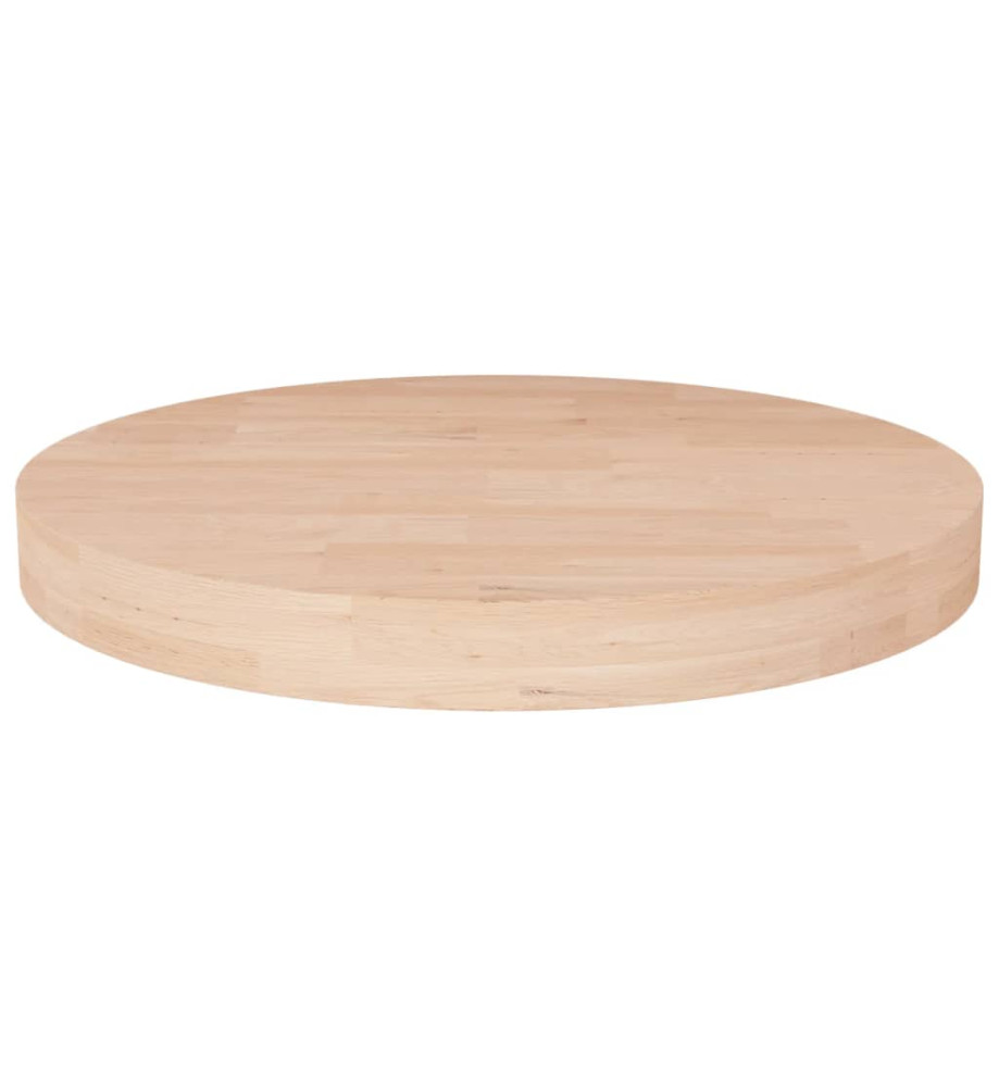 Dessus de table rond Ø40x4 cm Bois de chêne massif non traité