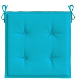 Coussins de chaise de jardin lot de 4 turquoise 40x40x3cm tissu