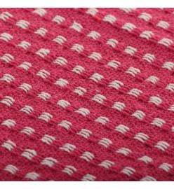 Couverture coton à carrés 220x250 cm Rose