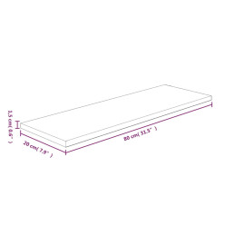 Panneau d'étagère 80x20x1,5 cm Bois de chêne massif non traité