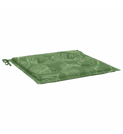 Coussins de chaise lot de 4 motif de feuilles 40x40x3 cm tissu