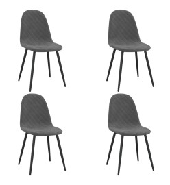 Chaises à manger lot de 4 Gris foncé Velours