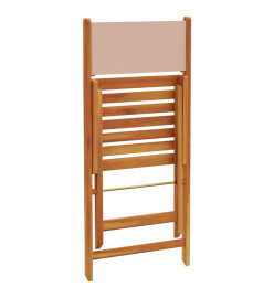 Chaises de jardin pliantes lot de 4 taupe tissu et bois massif