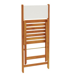 Ensemble de bistro 3 pcs blanc crème tissu et bois massif