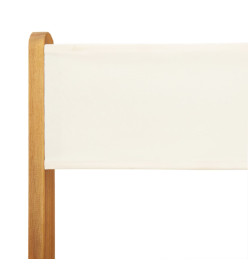Ensemble de bistro 3 pcs blanc crème tissu et bois massif