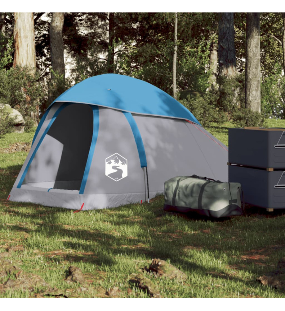 Tente de camping à dôme 1 personne bleu imperméable