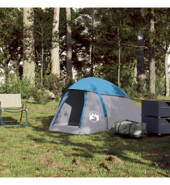 Tente de camping à dôme 1 personne bleu imperméable