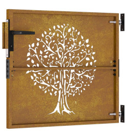 Portail de jardin 85x75 cm acier corten conception d'arbre