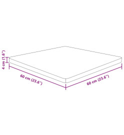 Dessus de table carré 60x60x4 cm Bois chêne massif non traité