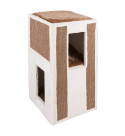 Kerbl Baril de grattage pour chats Galina 40x40x78 cm Blanc et marron