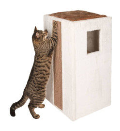 Kerbl Baril de grattage pour chats Galina 40x40x78 cm Blanc et marron