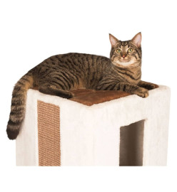 Kerbl Baril de grattage pour chats Galina 40x40x78 cm Blanc et marron