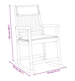 Chaise à bascule avec coussins bois massif d'acacia