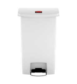 Rubbermaid Poubelle à pédale Slim Jim 50 L Blanc