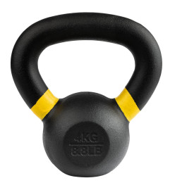 Wonder Core Kettlebell de force revêtu 4 kg Noir et jaune