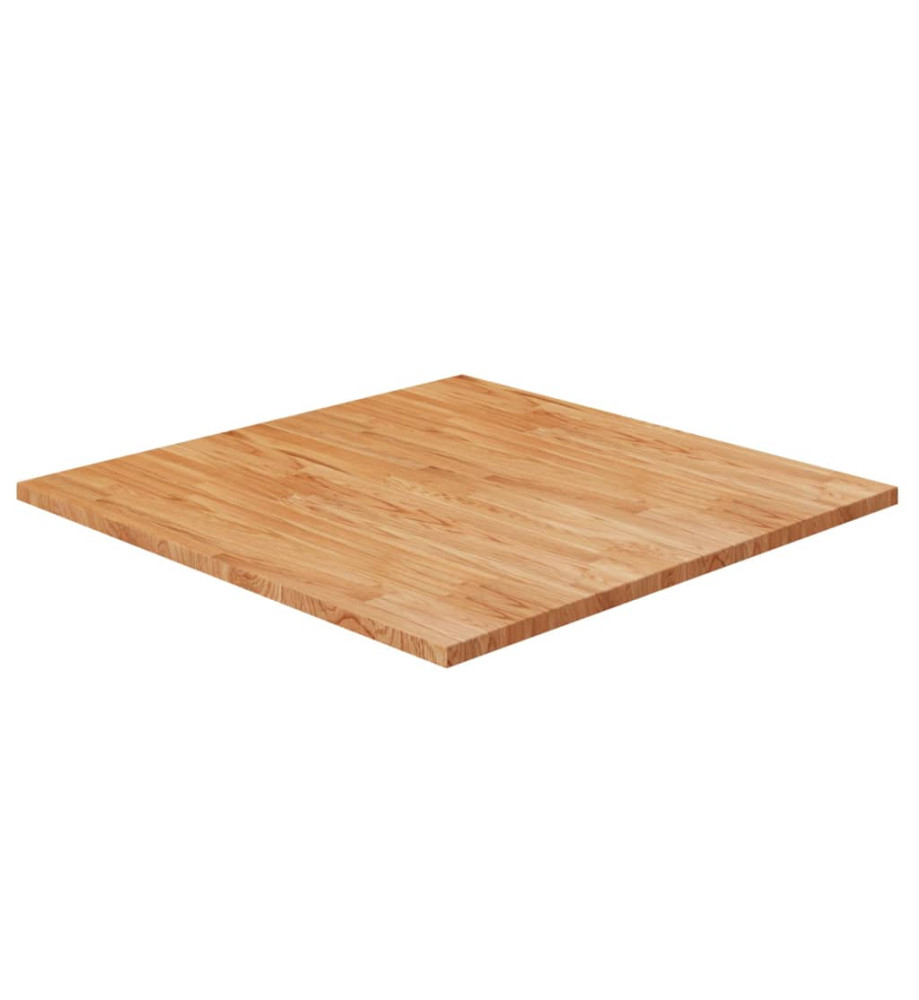 Dessus de table carré Marron clair80x80x2,5cm Bois chêne traité