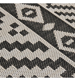 Tapis à tissage plat d'extérieur 100x200 cm Rayures noires