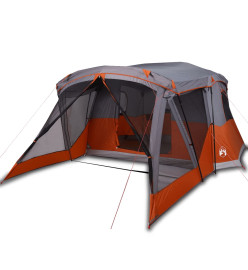 Tente de camping avec porche 4 personnes orange imperméable