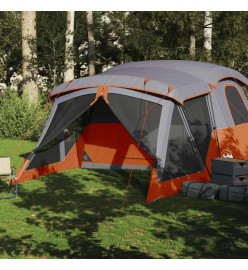 Tente de camping avec porche 4 personnes orange imperméable