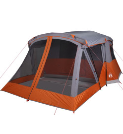 Tente de camping avec porche 4 personnes orange imperméable