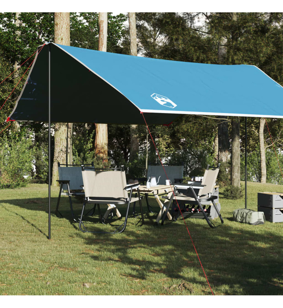 Bâche de camping bleu 430x380x210 cm imperméable