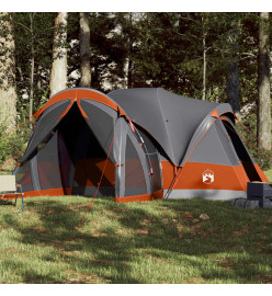 Tente familiale tipi 8 personnes gris et orange imperméable