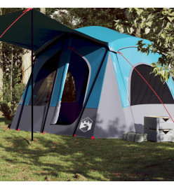 Tente de camping de cabine 5 personnes bleu imperméable