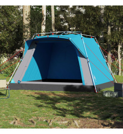 Tente de camping cabine 4 personnes bleu libération rapide