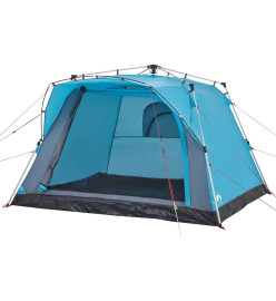 Tente de camping cabine 4 personnes bleu libération rapide