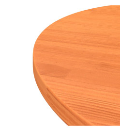 Dessus de table rond cire marron Ø70x2,5 cm bois de pin massif