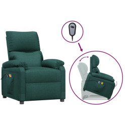 Fauteuil de massage Vert foncé Tissu