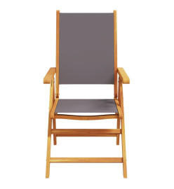 Chaises inclinables de jardin lot de 8 tissu et bois massif