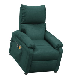 Fauteuil de massage Vert foncé Tissu