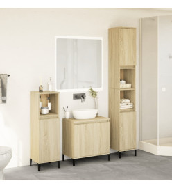 Ensemble de meubles de salle de bain 3 pcs chêne sonoma