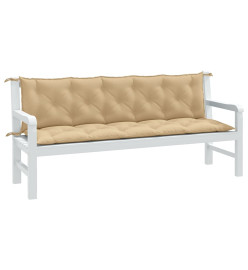 Coussins de banc de jardin lot de 2 beige mélangé tissu