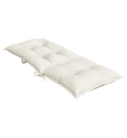 Coussins de chaise à dossier haut lot de 2 crème mélangé tissu