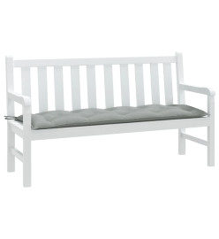 Coussin de banc de jardin gris clair mélangé 150x50x7 cm tissu