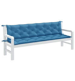 Coussins de banc de jardin lot de 2 bleu mélangé tissu